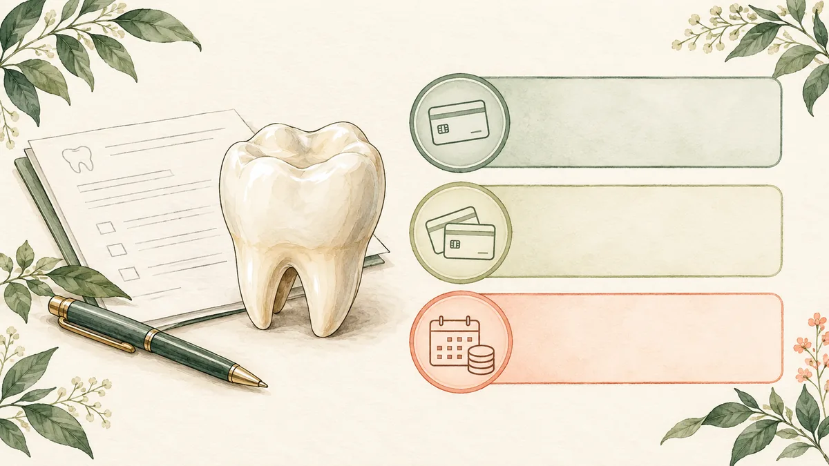 Three blank stepped charge bands beside generic dental paperwork