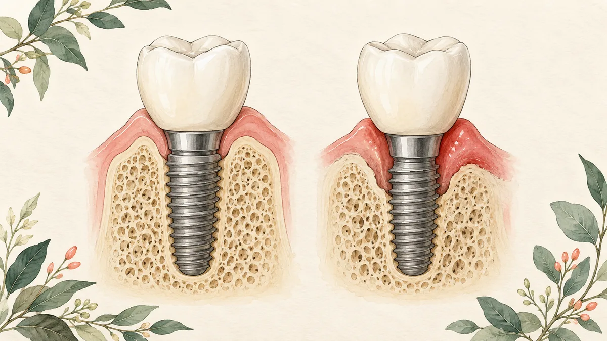 Two implant models comparing supported bone with reduced bone support